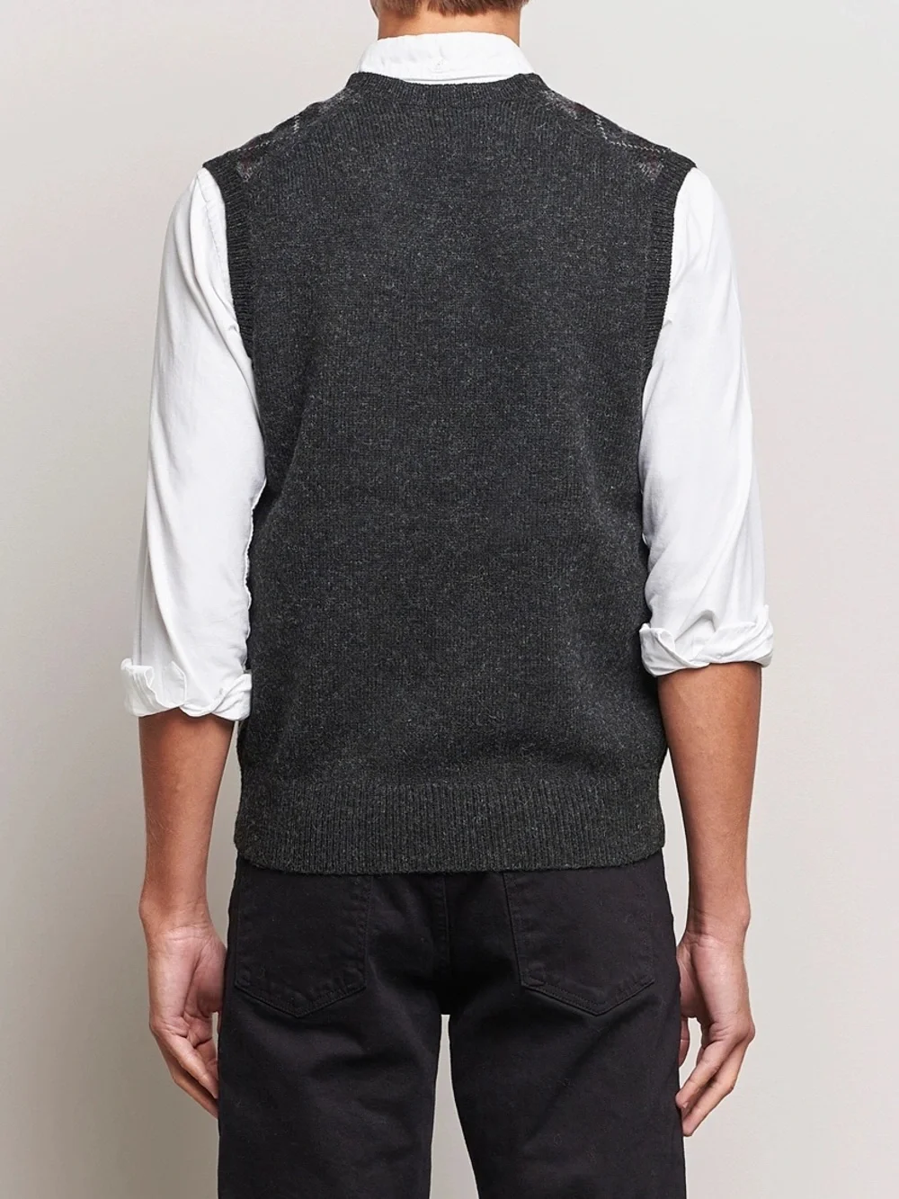NWOT Polo Ralph Lauren Wool Argyle Sweater Vest in Charcoal Gray Men’s Large